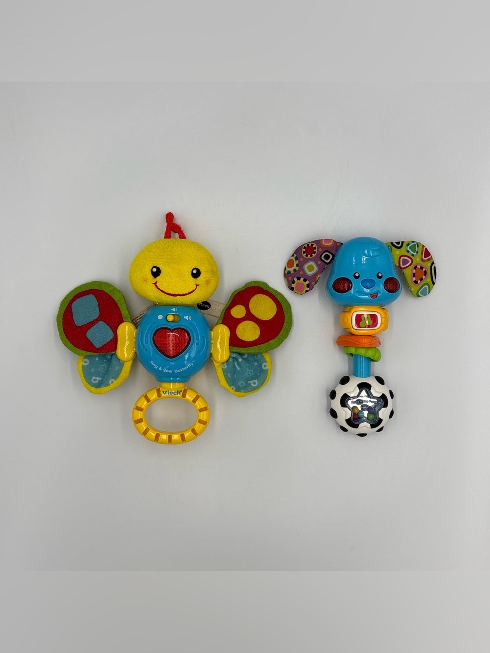 Vtech Sing & Soar Butterfly + Rattle & Sing Puppy Dog Baby Learning Toy Lot